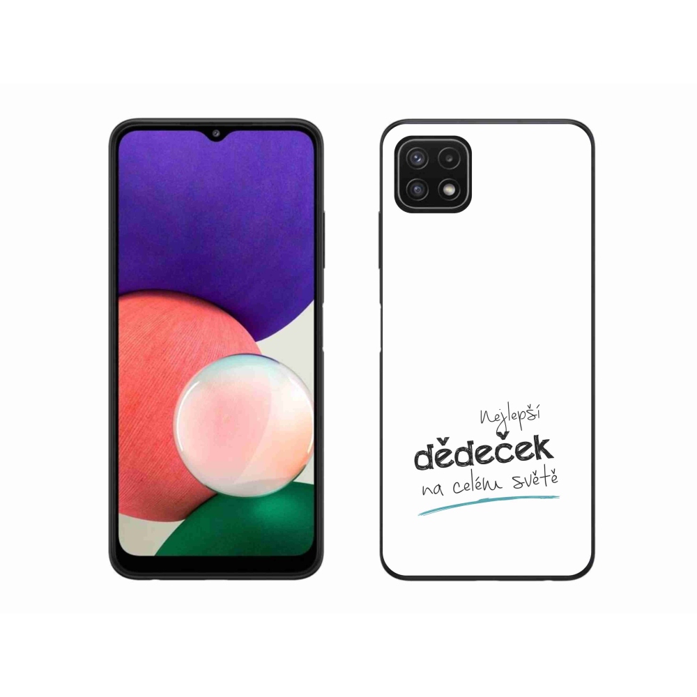 Gél borító mmCase Samsung Galaxy A22 5G - a legjobb nagypapa 3 fehér háttérrel