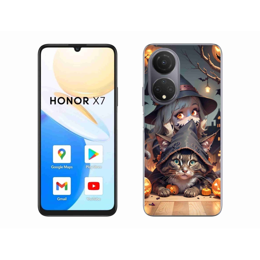 Gél borítás mmCase a Honor X7-hez - boszorkány macskával