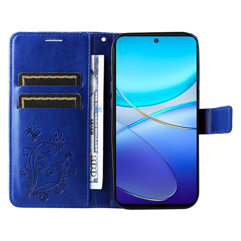 Nagy pillangó könyv tok a Vivo V40 SE 4G/5G-hez - kék