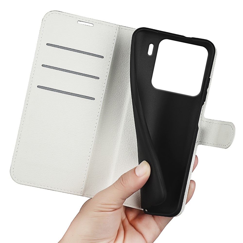 Litchi könyv tok a Xiaomi 15-öshöz - fehér