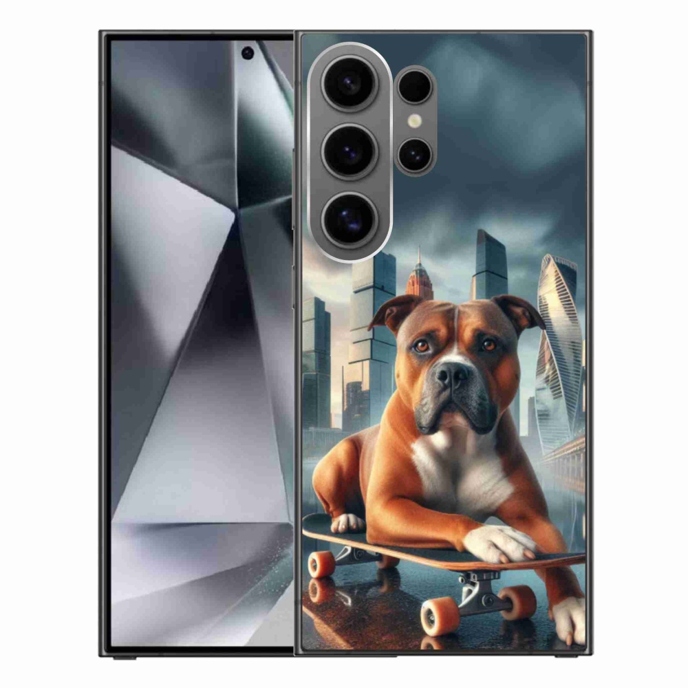Gél borítás mmCase Samsung Galaxy S24 Ultra készülékhez - kutya gördeszkán