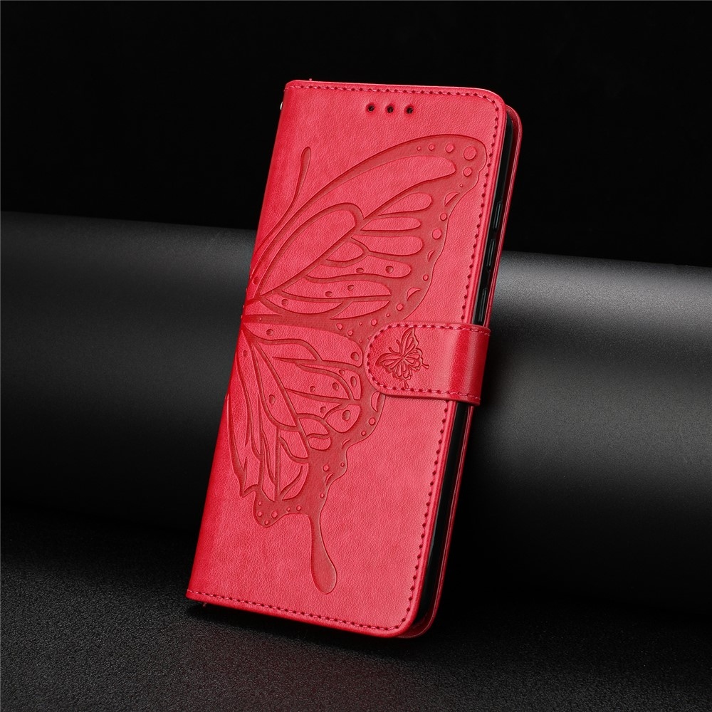 Virágos pillangó könyv tok a Xiaomi 15T-hez - piros