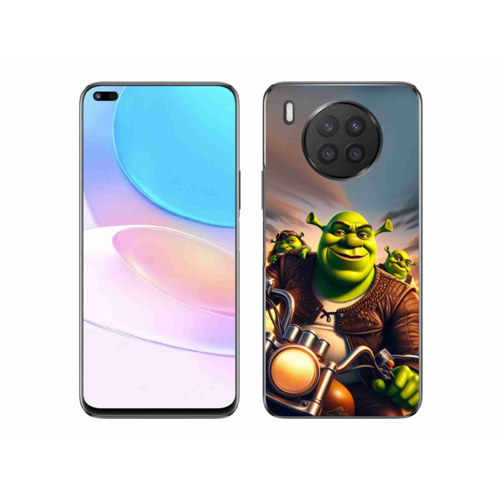 Gél borítás mmCase a Huawei Nova 8i számára - Shrek egy motorkerékpáron