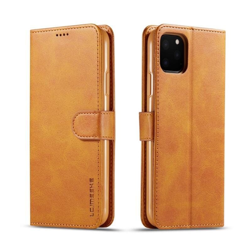 Imeek PU bőr pénztárca tok Apple iPhone 11 Pro Max 6.5 (2019) készülékhez - barna