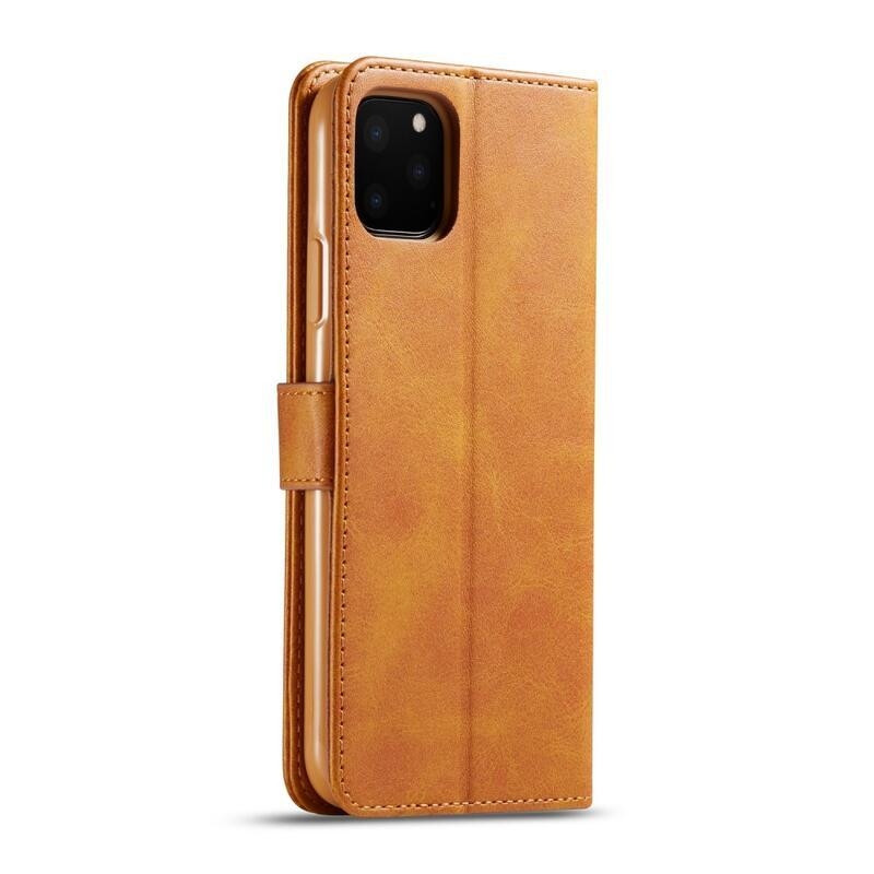 Imeek PU bőr pénztárca tok Apple iPhone 11 Pro Max 6.5 (2019) készülékhez - barna