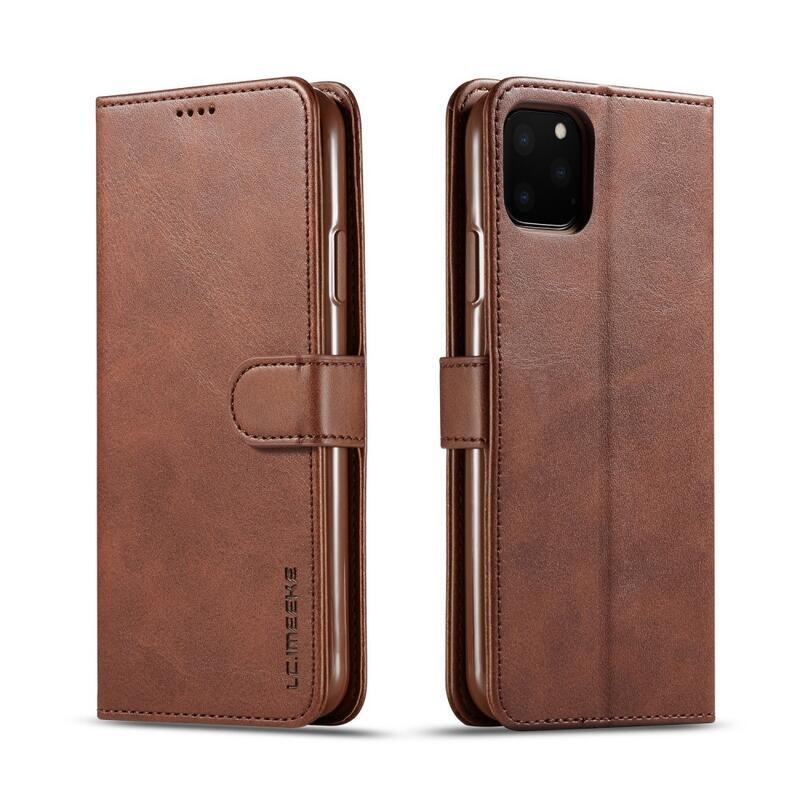 Imeek PU bőr pénztárca tok Apple iPhone 11 Pro Max 6.5 (2019) - kávé