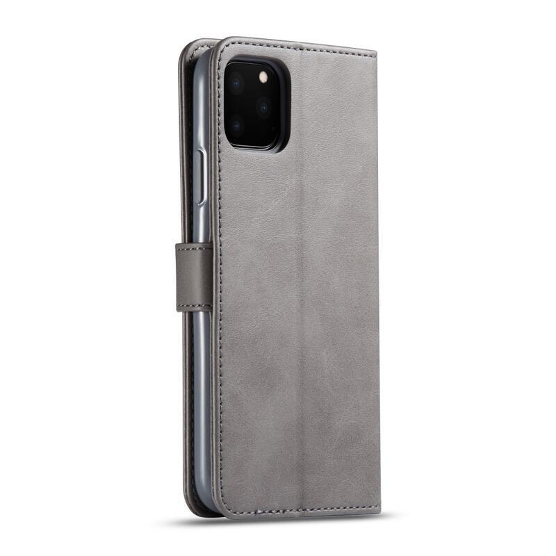 Imeek PU bőr pénztárca tok Apple iPhone 11 Pro Max 6.5 (2019) készülékhez - szürke