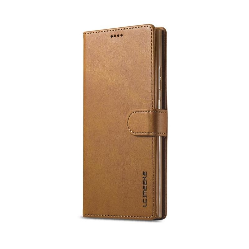 IMEEKE PU bőr pénztárca tok Samsung Galaxy Note 20 Ultra-hoz - barna