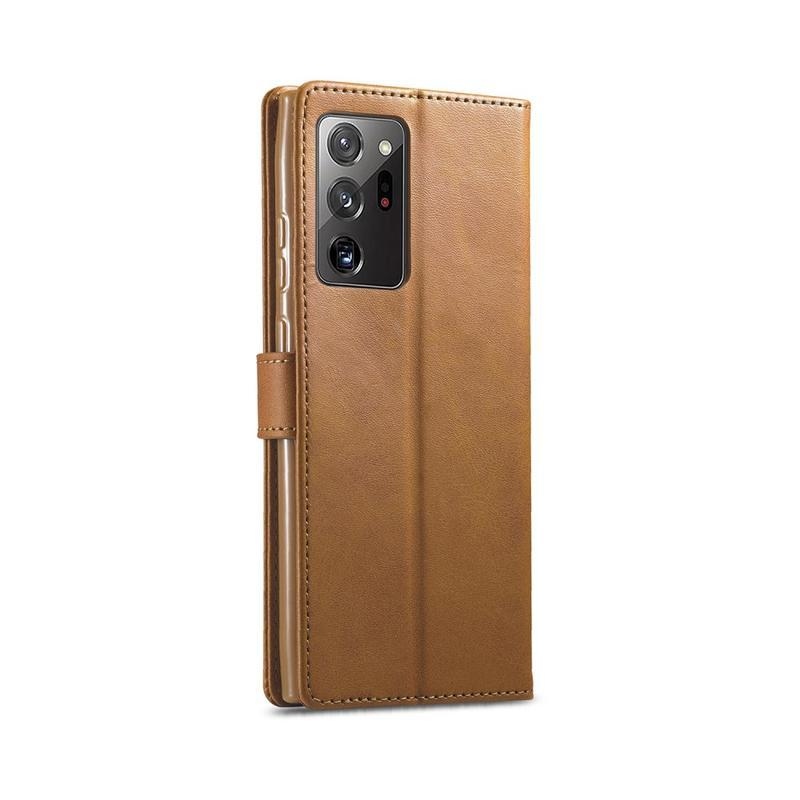 IMEEKE PU bőr pénztárca tok Samsung Galaxy Note 20 Ultra-hoz - barna
