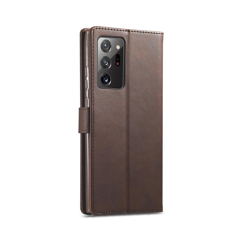 IMEEKE PU bőr pénztárca tok Samsung Galaxy Note 20 Ultra-hoz - kávé