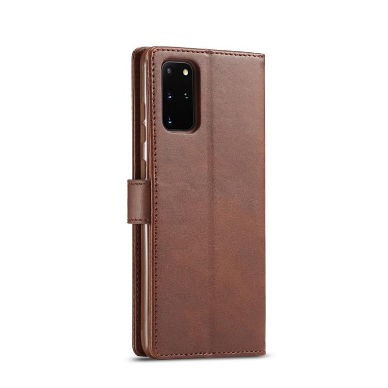 IMEEKE PU bőr pénztárca tok Samsung Galaxy S20 Plus-hoz - kávé
