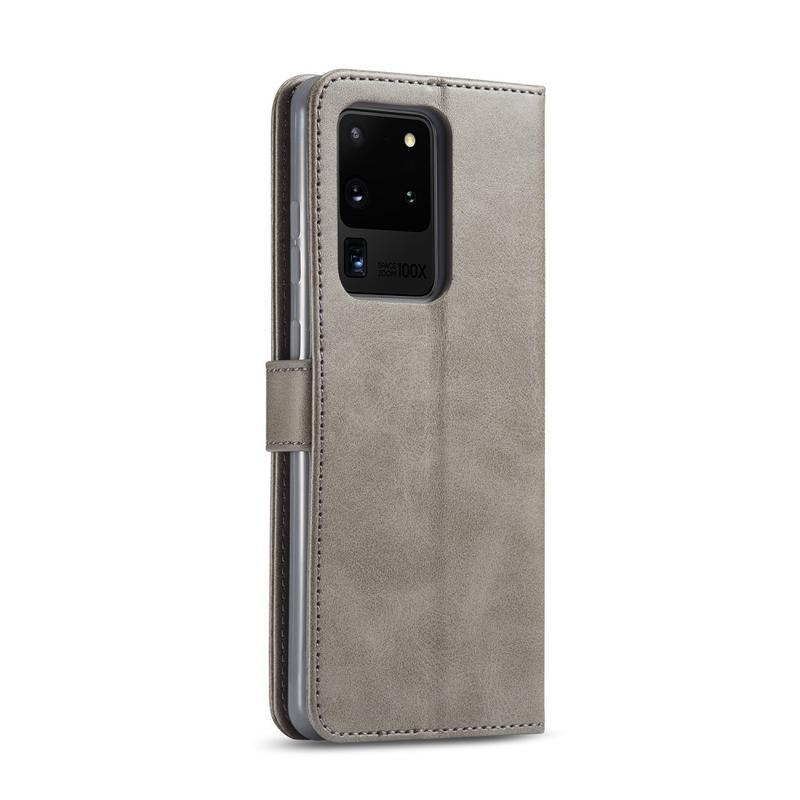 IMEEKE PU bőr pénztárca tok Samsung Galaxy S20 Ultra készülékhez - szürke