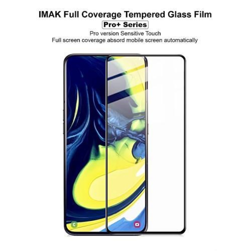 IMK teljes képernyős edzett üveg a Samsung Galaxy A80 készülékre - fekete szegély