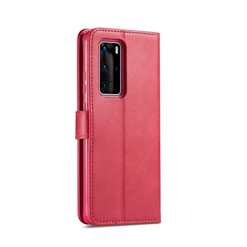 IMK PU bőr pénztárca tok Huawei P40 Pro-hoz - piros