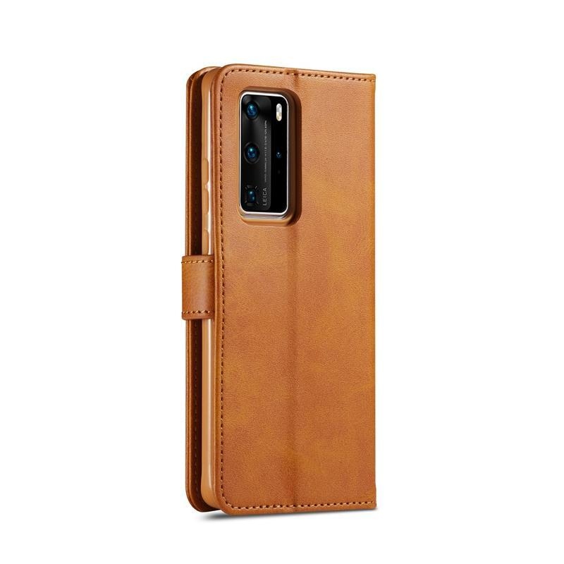 IMK PU bőr pénztárca tok Huawei P40 Pro-hoz - barna