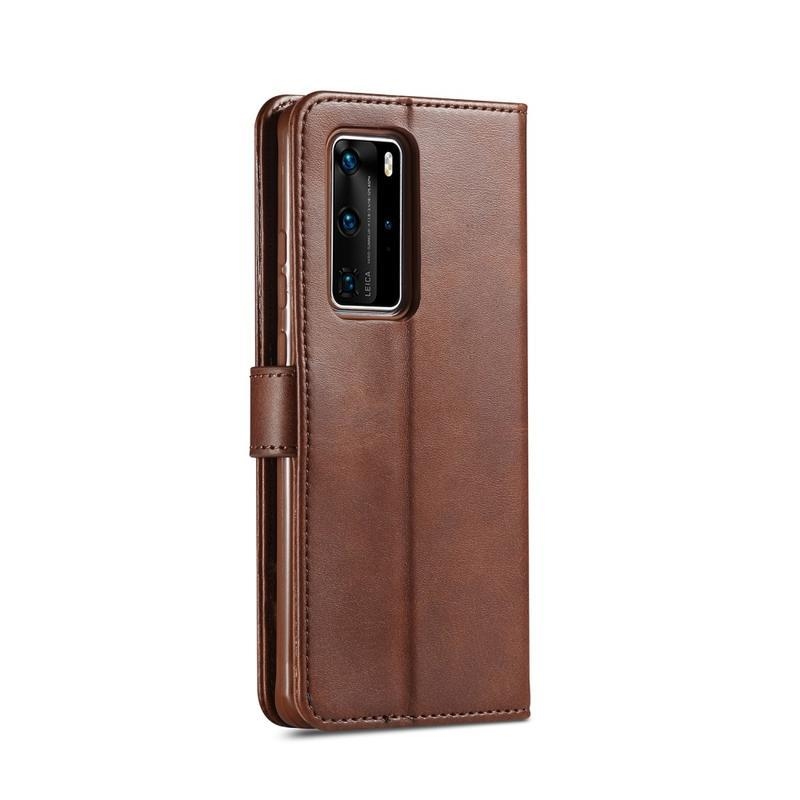 IMK PU bőr pénztárca tok a Huawei P40 Pro-hoz - kávé