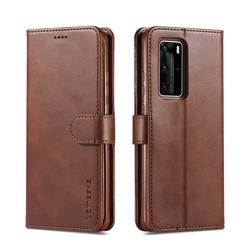IMK PU bőr pénztárca tok a Huawei P40 Pro-hoz - kávé