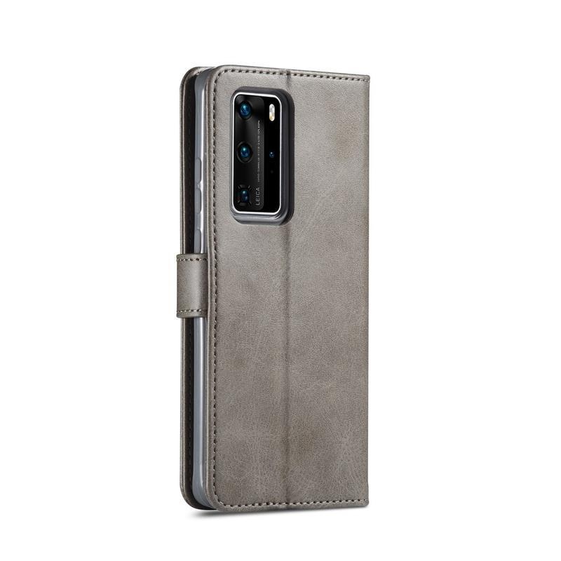 IMK PU bőr pénztárca tok Huawei P40 Pro-hoz - szürke