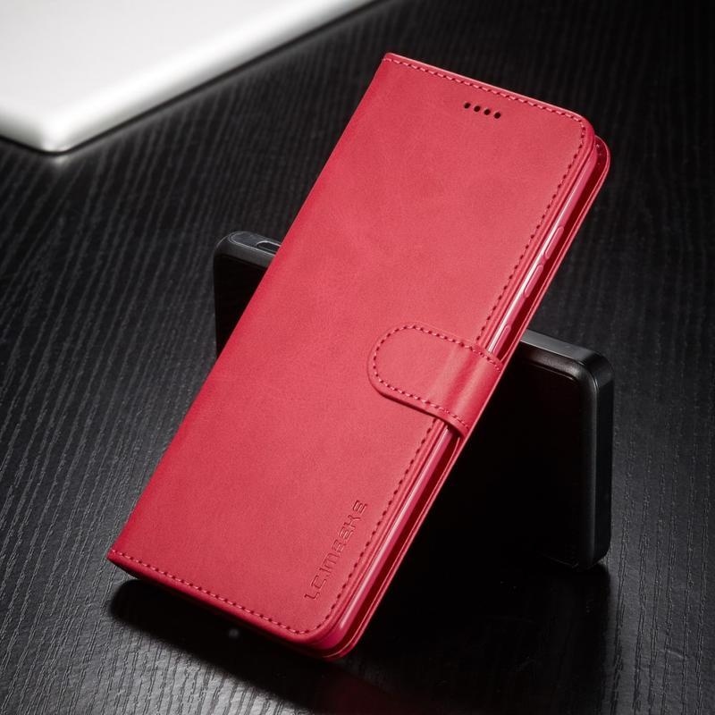 IMK PU bőr pénztárca tok Samsung Galaxy A71-hez - rózsaszínű