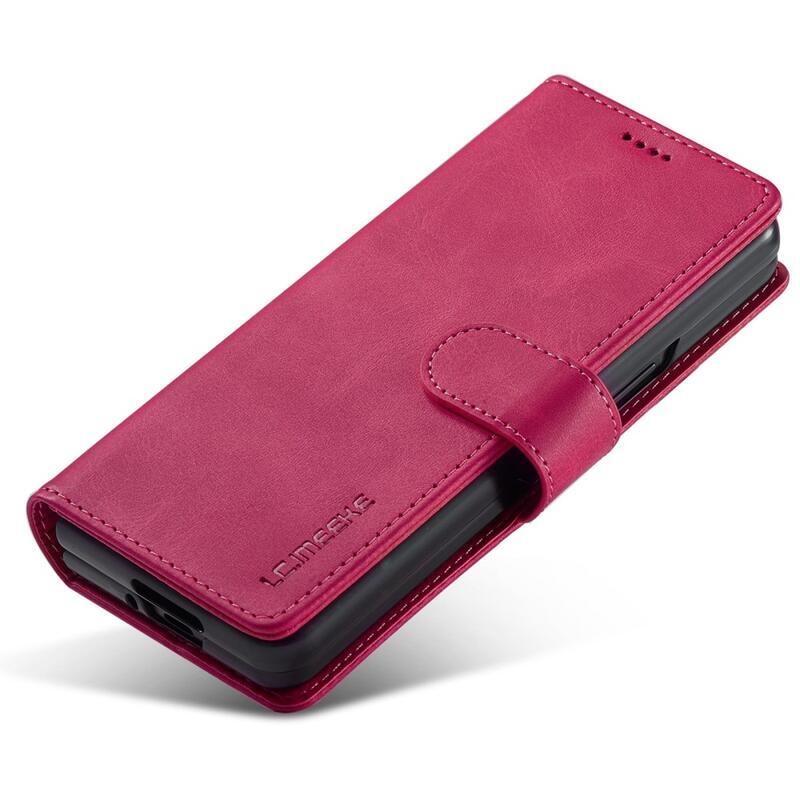 IMK PU bőr tok Samsung Galaxy Z Fold4 5G - rózsaszín - rózsa