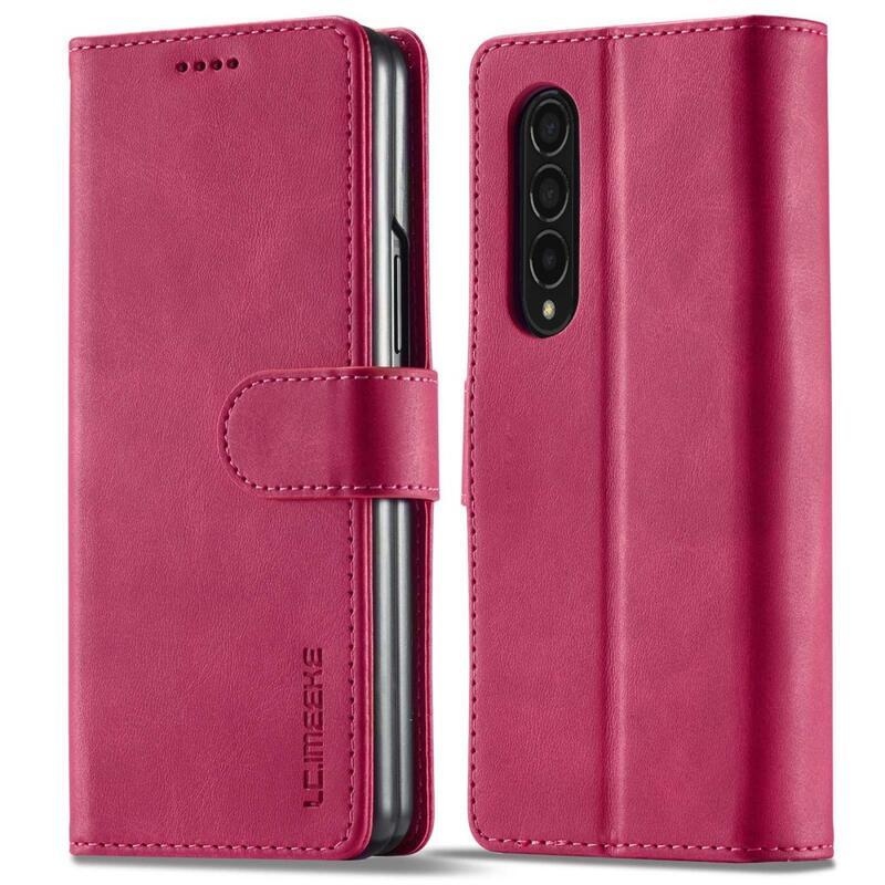 IMK PU bőr tok Samsung Galaxy Z Fold4 5G - rózsaszín - rózsa