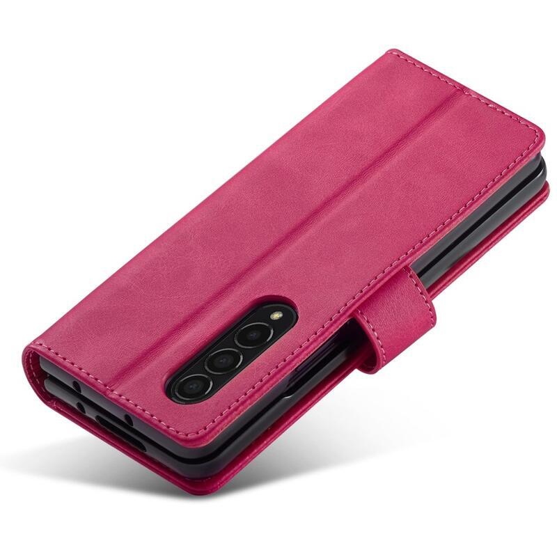 IMK PU bőr tok Samsung Galaxy Z Fold4 5G - rózsaszín - rózsa