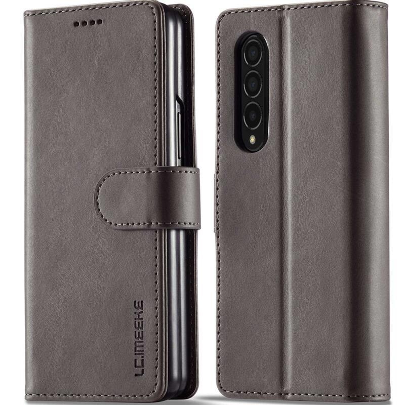 IMK PU bőr tok a Samsung Galaxy Z Fold4 5G készülékhez - szürke