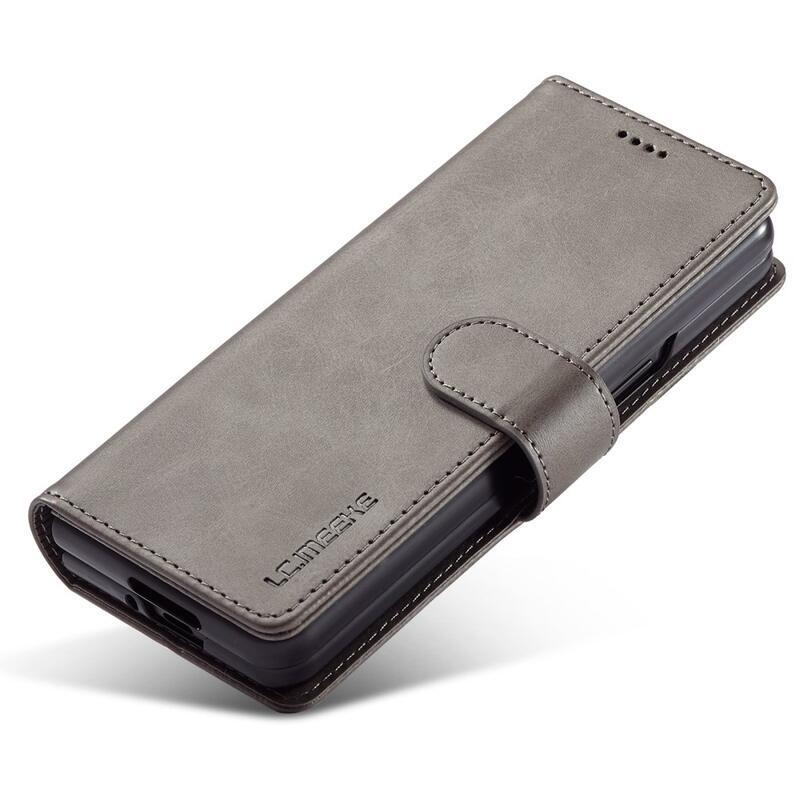 IMK PU bőr tok a Samsung Galaxy Z Fold4 5G készülékhez - szürke