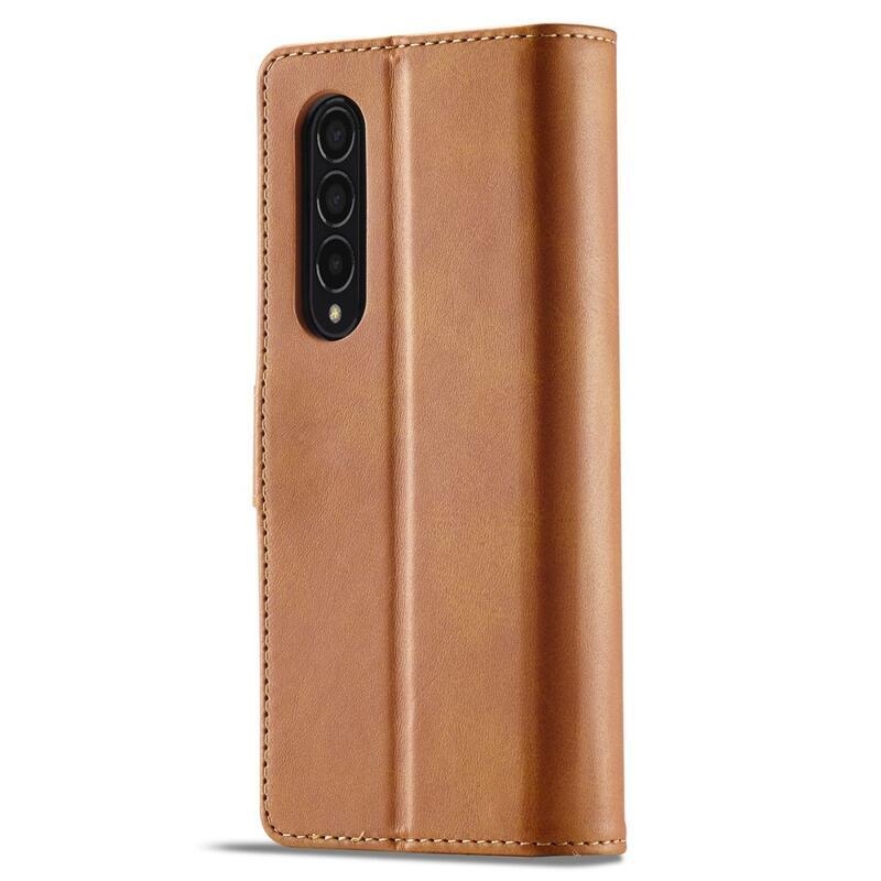 IMK PU bőr tok Samsung Galaxy Z Fold4 5G - világos barna