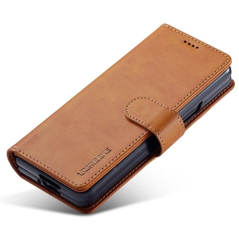 IMK PU bőr tok Samsung Galaxy Z Fold4 5G - világos barna