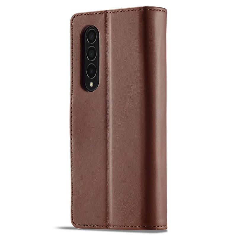 IMK PU bőr tok Samsung Galaxy Z Fold4 5G - sötét barna