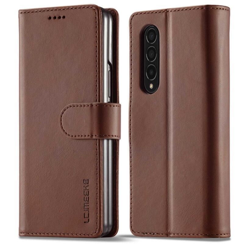 IMK PU bőr tok Samsung Galaxy Z Fold4 5G - sötét barna