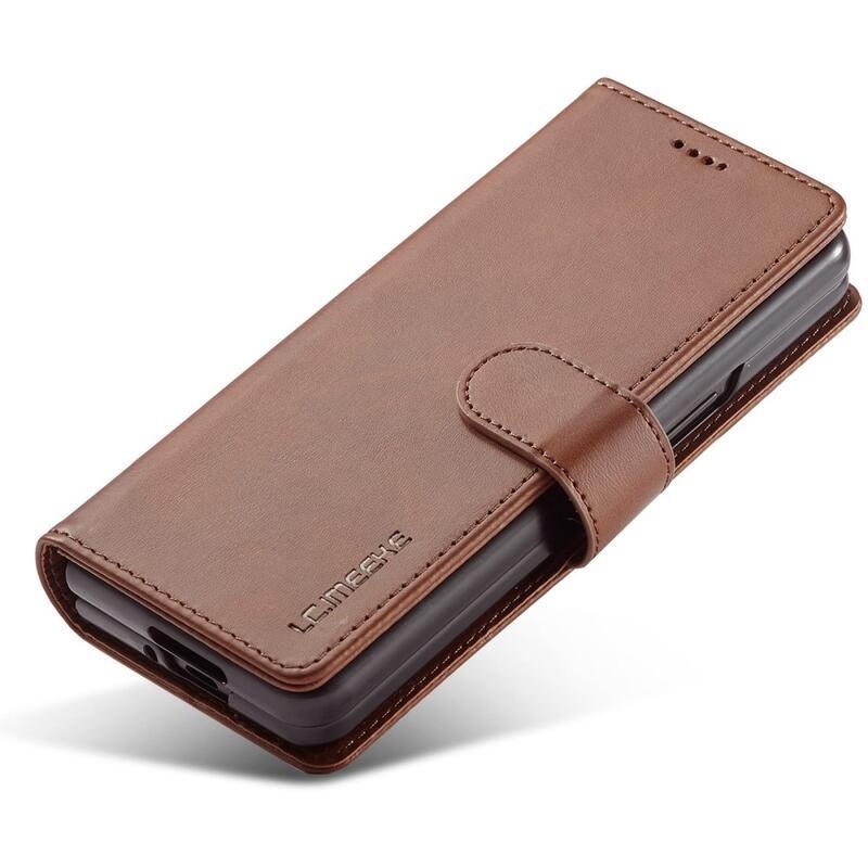 IMK PU bőr tok Samsung Galaxy Z Fold4 5G - sötét barna