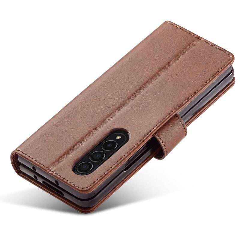 IMK PU bőr tok Samsung Galaxy Z Fold4 5G - sötét barna