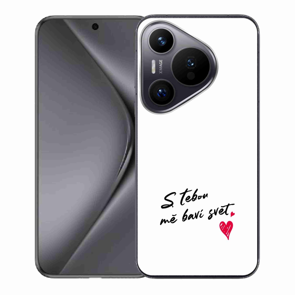 Gél borító mmCase a Huawei Pura 70 készülékhez - szerelmes szöveg 1 fehér háttér