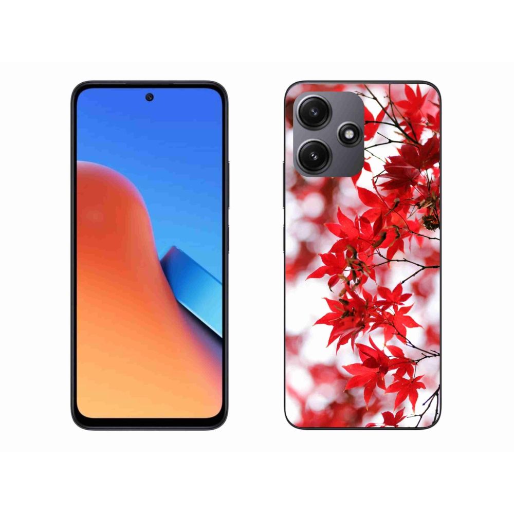 Gél borítás mmCase a Xiaomi Redmi 12 5G-hez - piros levelek