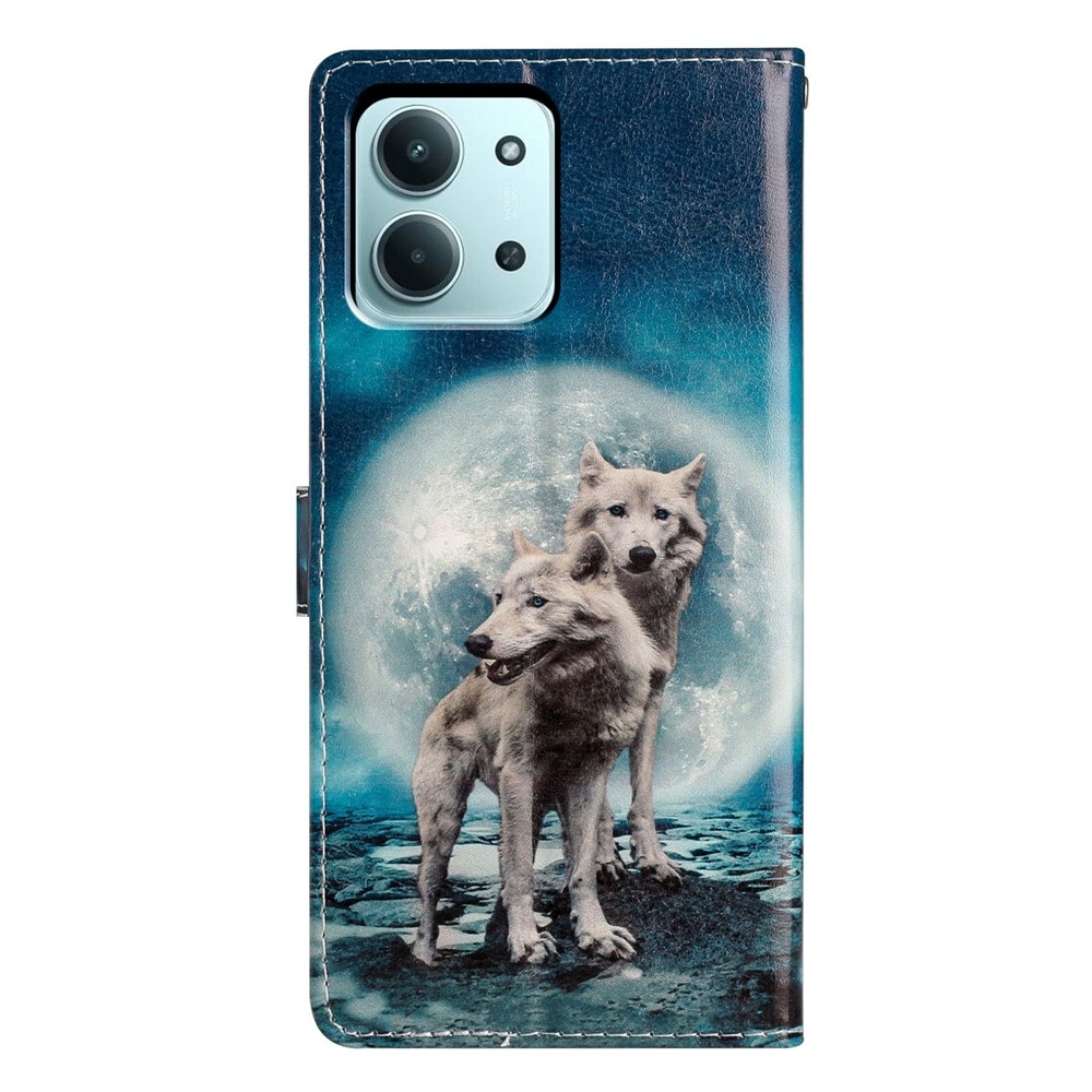 Egyedi könyv tok a Xiaomi Redmi 15C 4G/5G (173mm) - két farkashoz