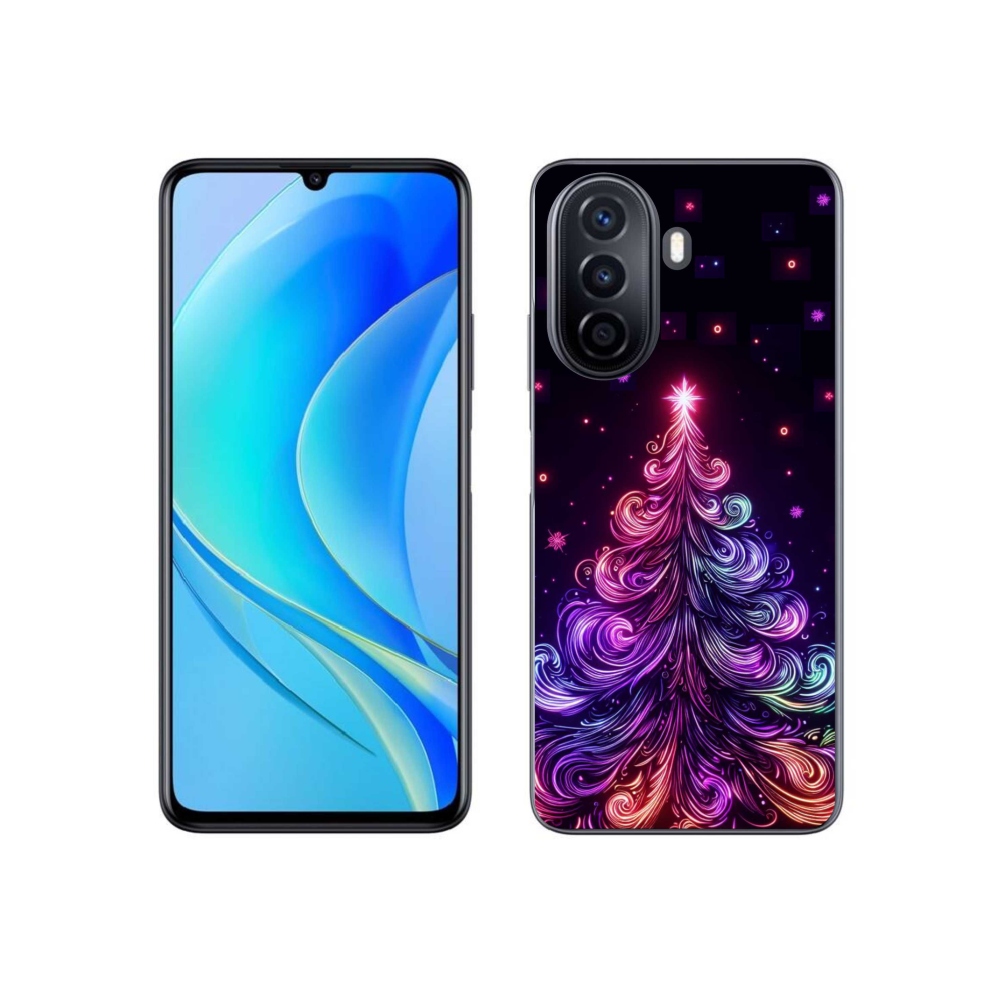 Gél borítás mmCase a Huawei Nova Y70-hez - neon karácsonyfa 1