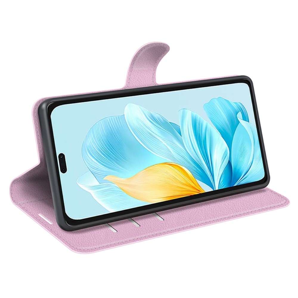 Litchi könyvtáska Honor 200 Lite 5G - rózsaszínű