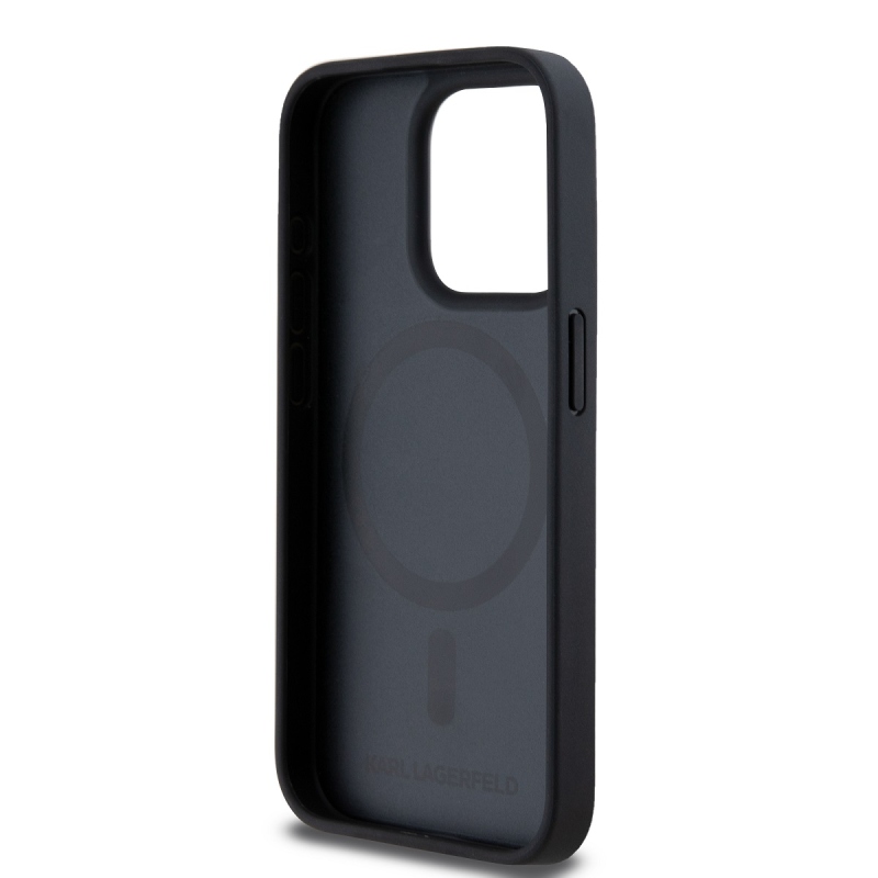 Karl Lagerfeld PU Karl Heads mintás Magsafe hátlap iPhone 15 Pro Max fekete színű hátlaphoz