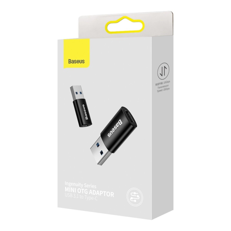 Baseus Ingenuity Mini OTG adapter USB-C USB-A-ra Fekete