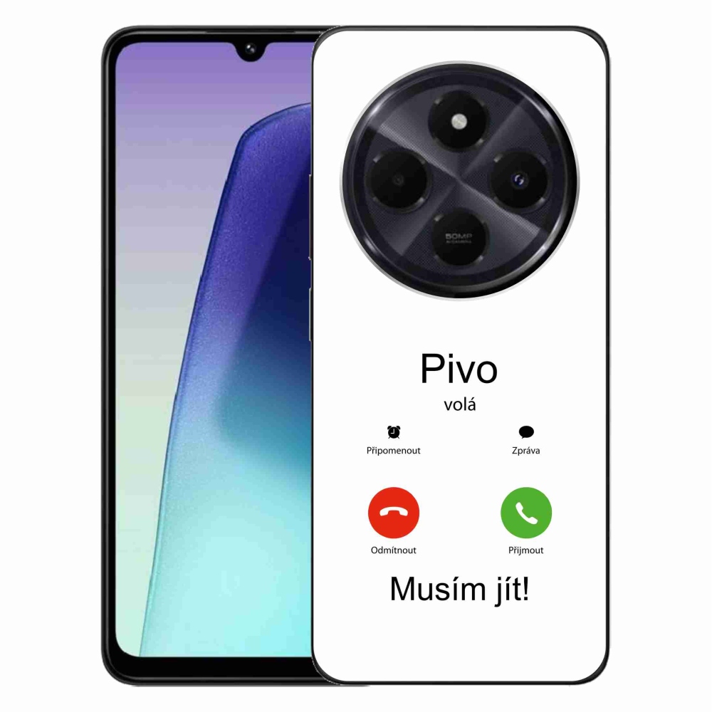 Gél borító mmCase a Xiaomi Redmi 14C/Poco C75-hez - sör hívások fehér háttérrel