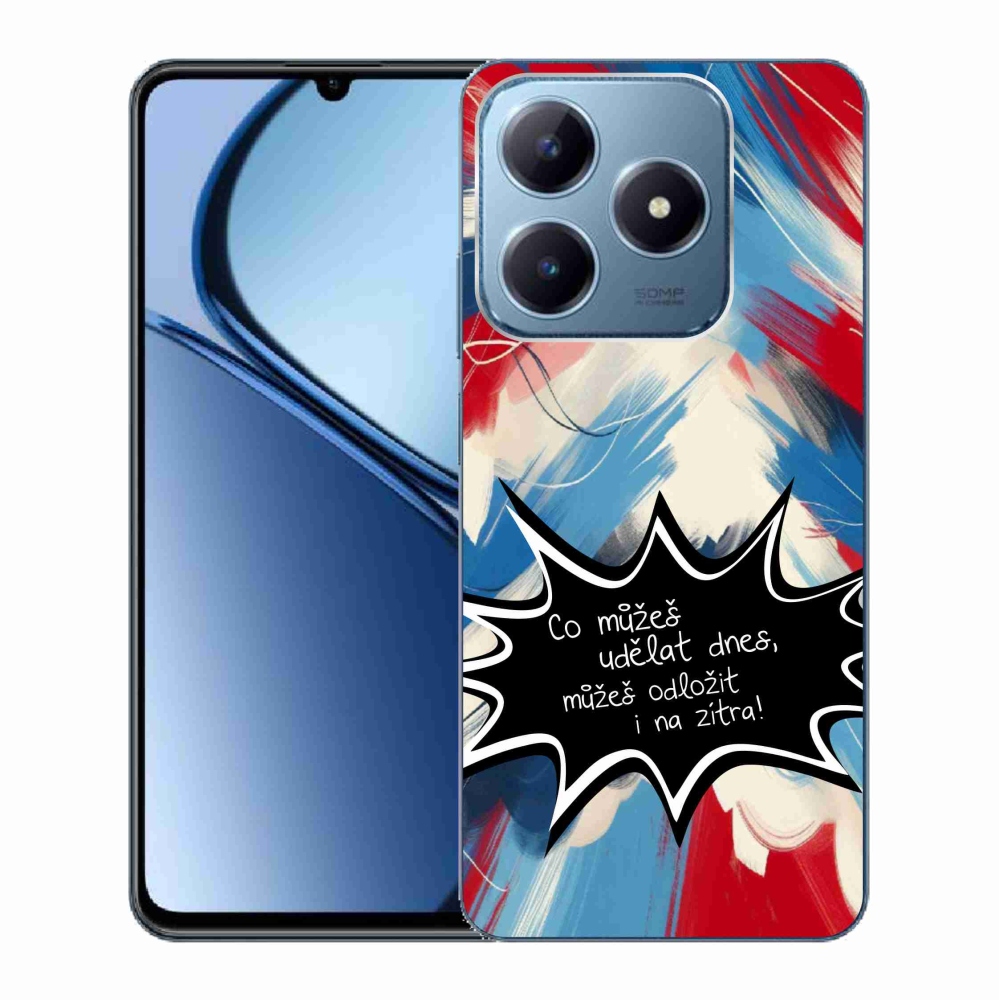 Gél borító mmCase a Realme C63 készülékhez - vicces szöveg 9 fekete háttér