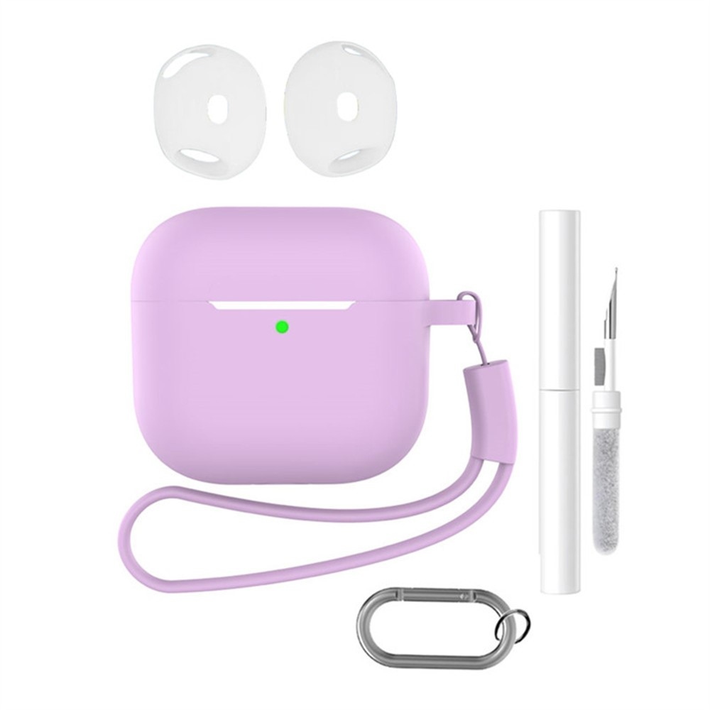 Apple AirPods 4 szilikon tok tisztító készlettel - világos lila