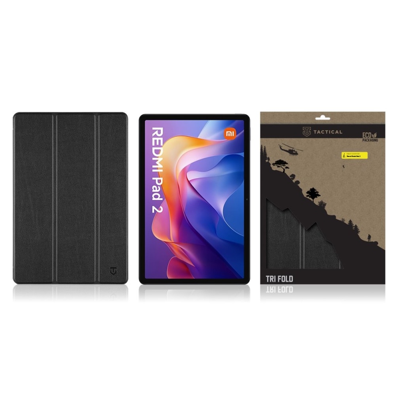 Taktikai könyv Tri Fold Case for Xiaomi Redmi Pad 2 fekete