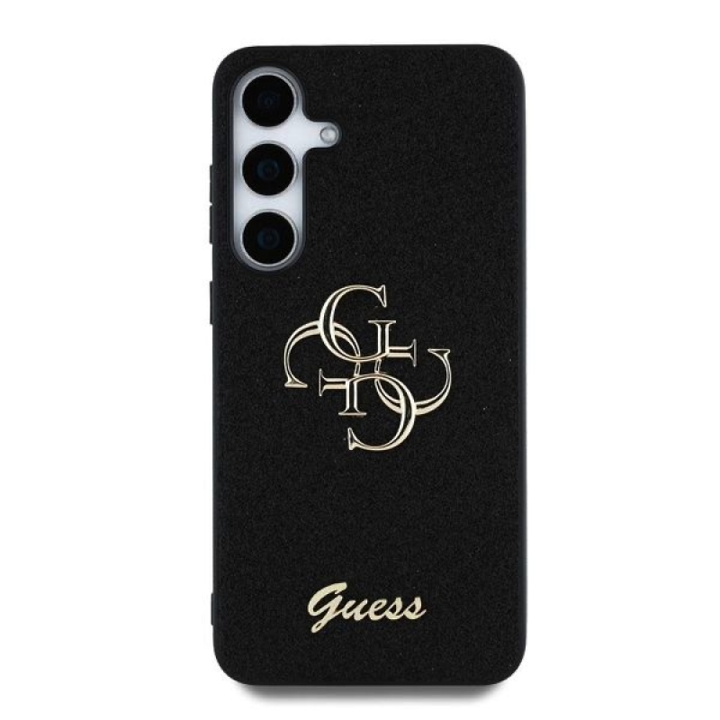 Guess PU Fixed Glitter 4G Metal Logo hátlap Samsung Galaxy S25 fekete