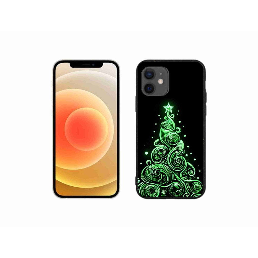 Gél borítás mmCase iPhone 12 mini készülékhez - neon karácsonyfa 3