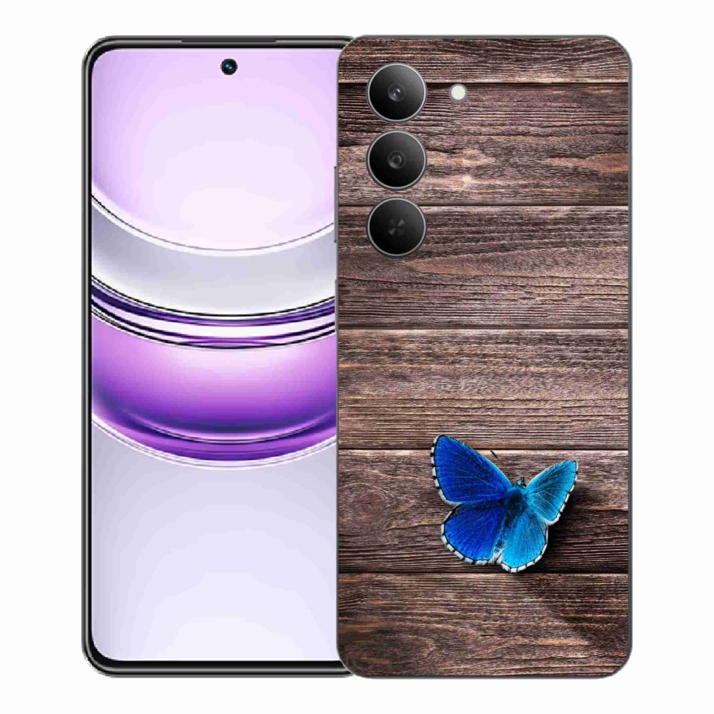 Zselés tok mmCase a Realme 14x 5G készülékhez - kék pillangó 1