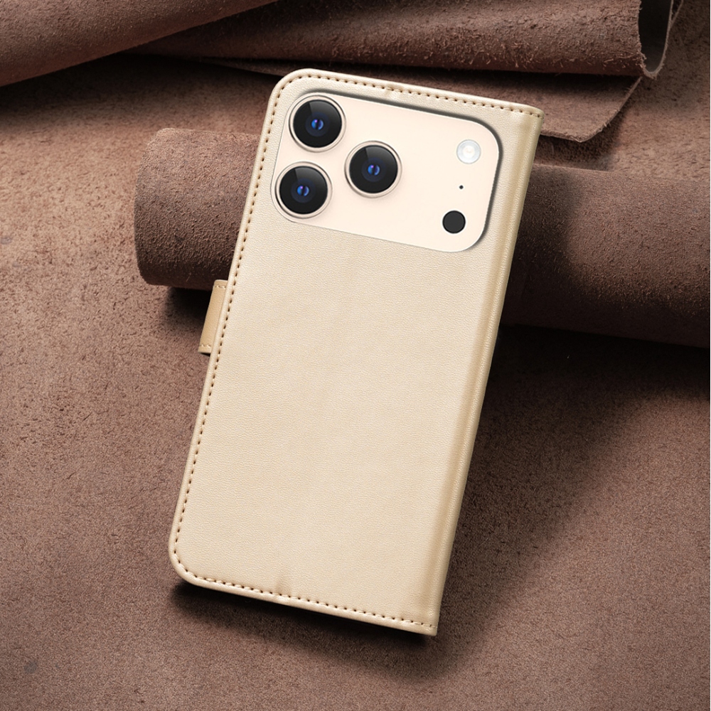 Clover könyv tok iPhone 17 Pro Max készülékhez - arany színben