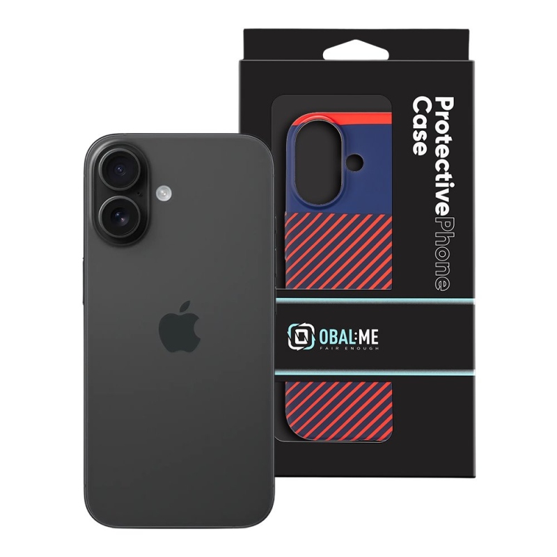 COVER:ME Flossy Stripes Cover for Apple iPhone 16 kék/piros borítás